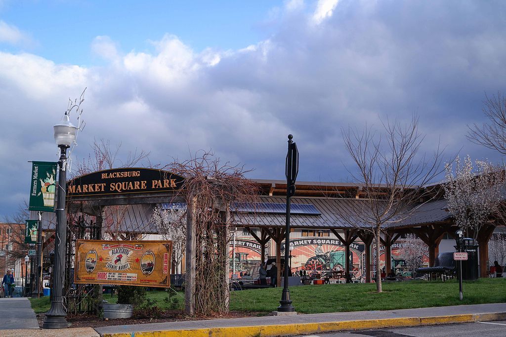 Market square park in Blacksburg's Downtown