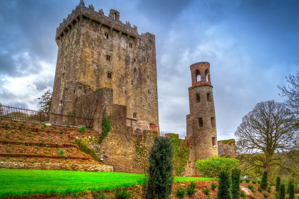 Tall towers at Blarney castle and garden