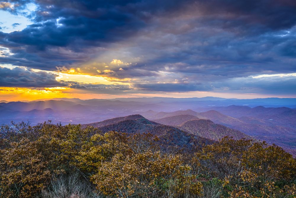 Scenic view of Blue Ridge Mountains