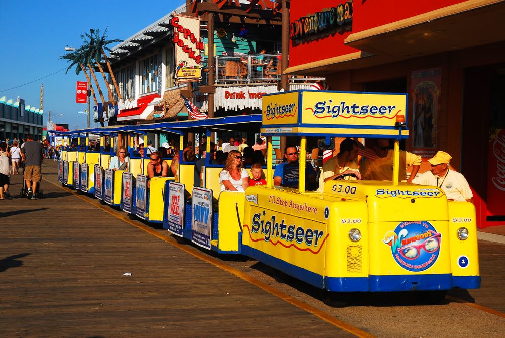 People enjoying their ride on Sightseer Tram
