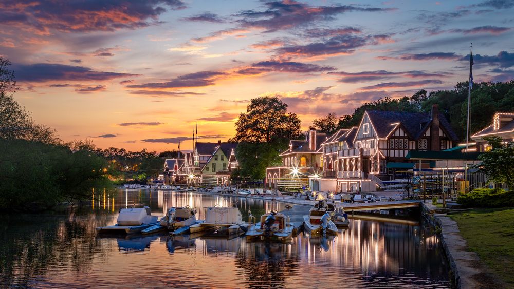 Boathouse Row during dusk