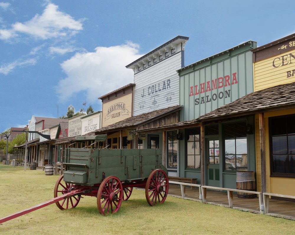 Exterior of Boot Hill Museum shops in Dodge city