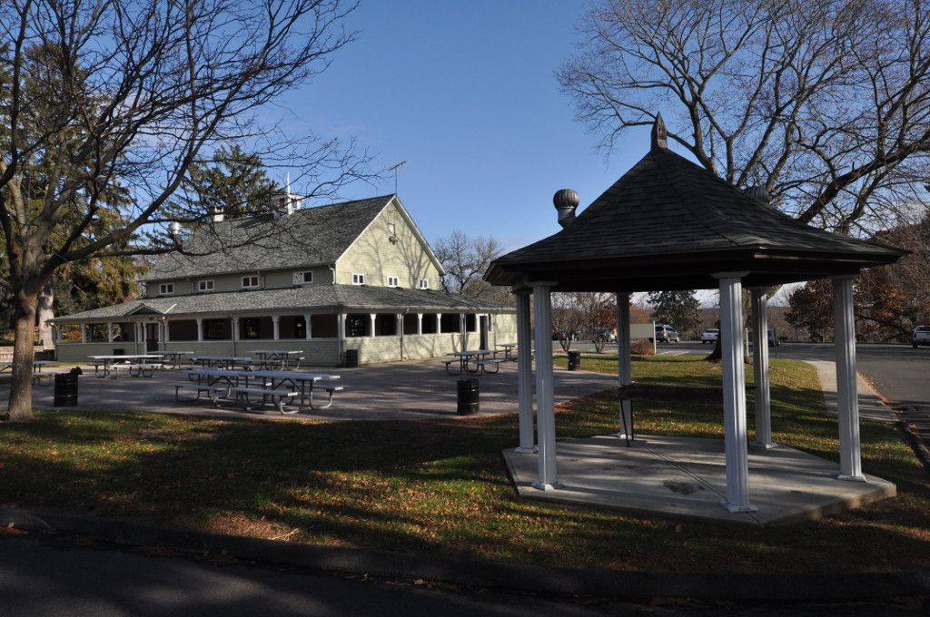 Benches and gazebo at Boothe Memorial Park & Museum