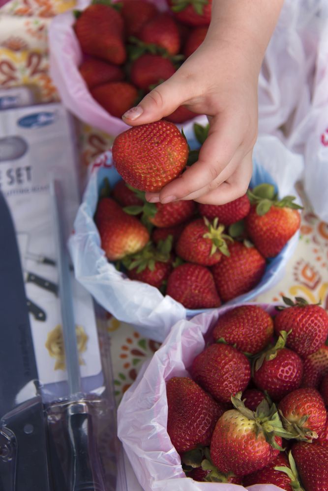 Fresh strawberries at Bossier City Farmer’s Market