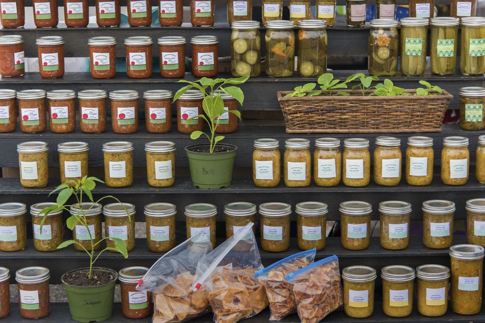 Canned fresh produce at Bossier City Farmer’s Market