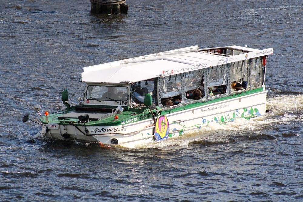 Boston Duck Tour travelling in water