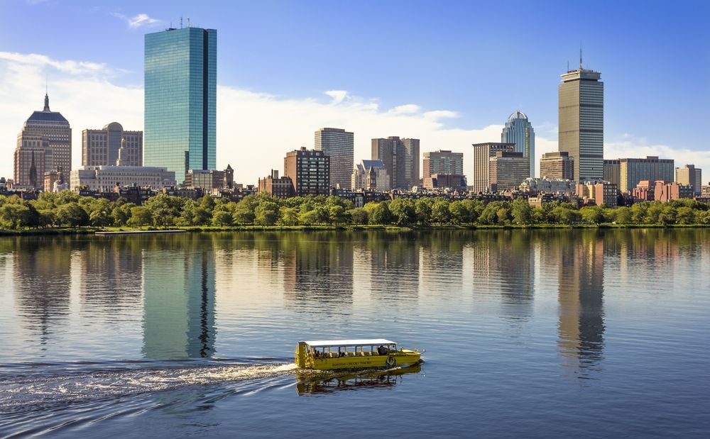 Aerial view of Boston Harbor Cruises