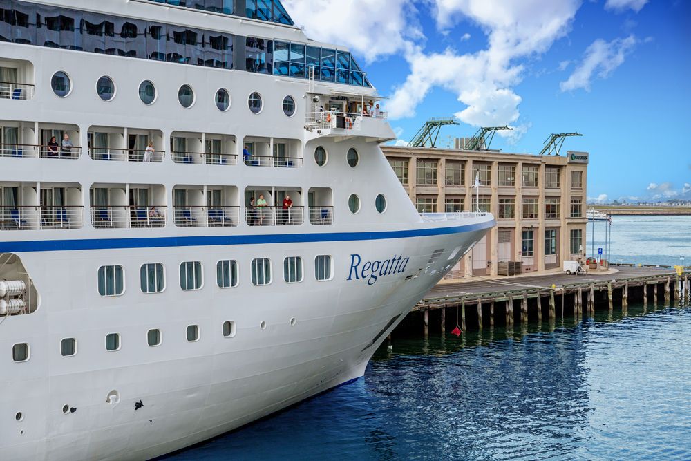 Close up of a cruise ship at Boston Harbor