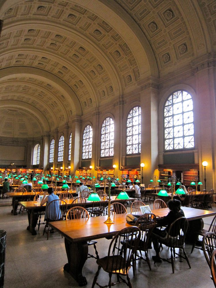 Reading area at Boston Public Library