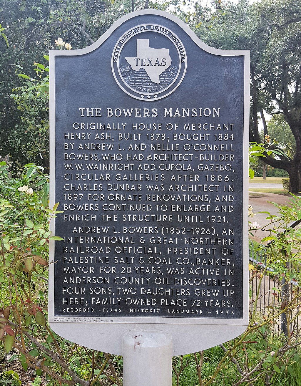 View of the Historic Bowers Mansion