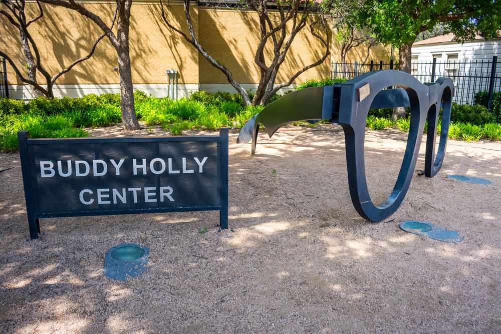 Signage at the entrance of the Buddy Holly Center