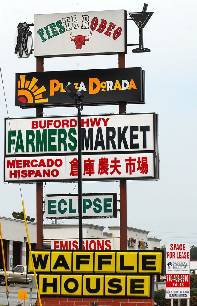 Signage of shops at Buford Highway