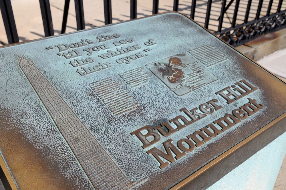 Memorial plaque at Bunker Hill Monument