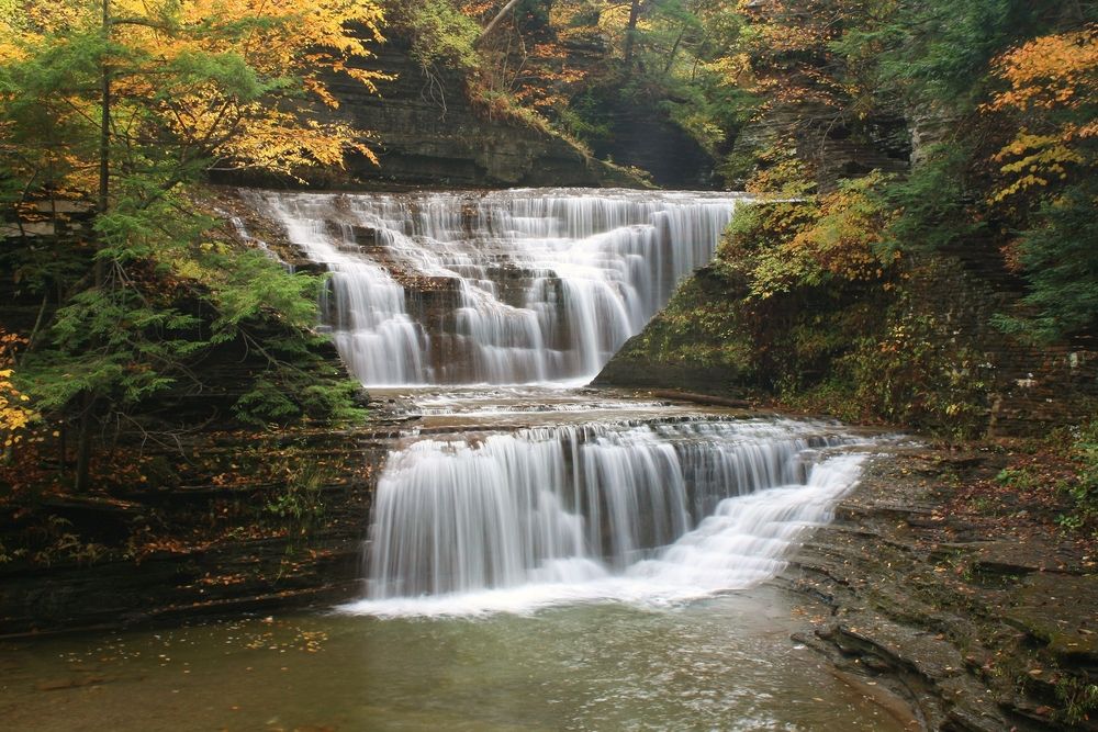 Gorgeous cascades at Buttermilk Falls State Park
