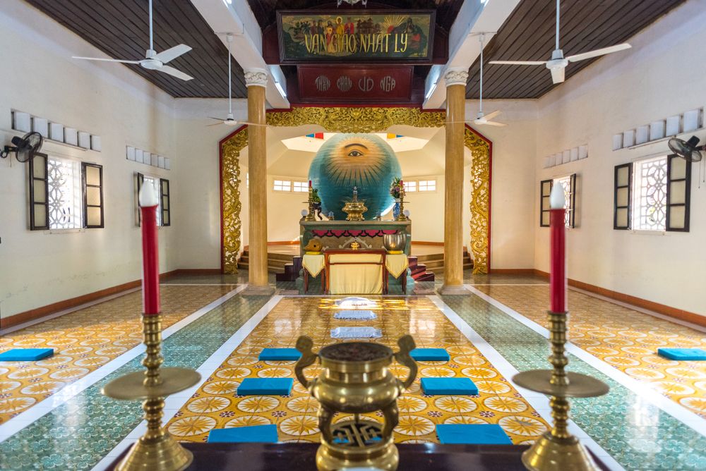 Interior of Cao Dai Temple