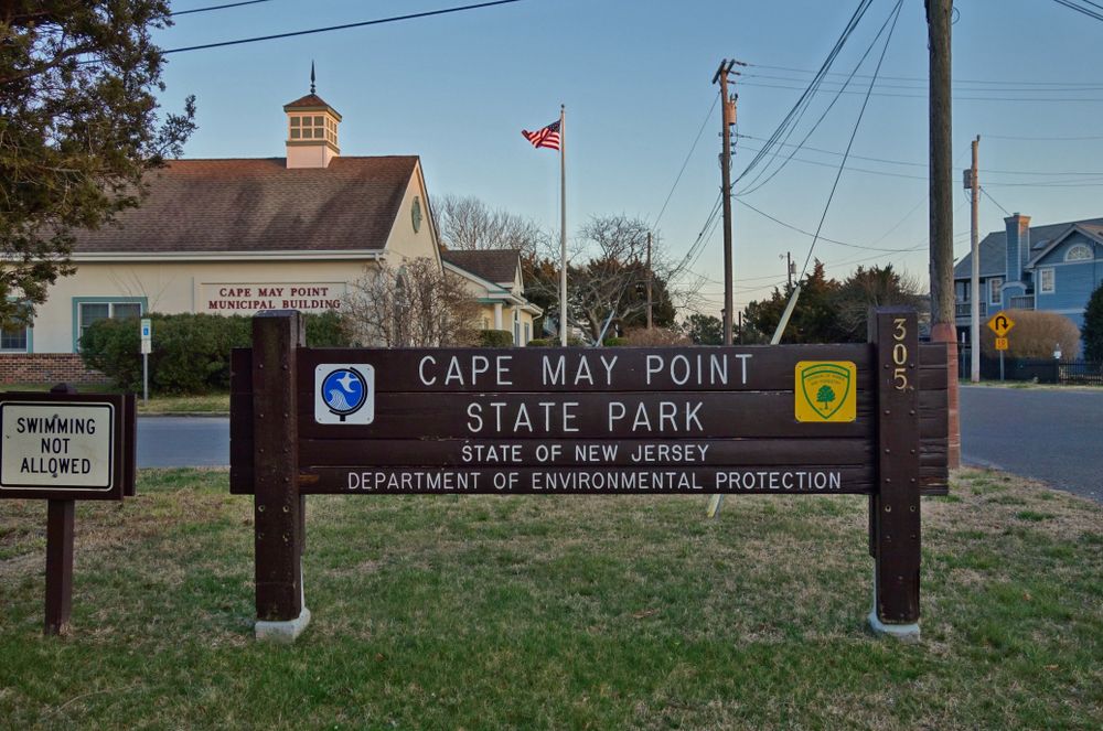 Sign board of Cape May Point State Park