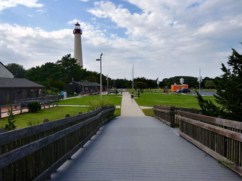 People strolling around at Cape May Point State Park