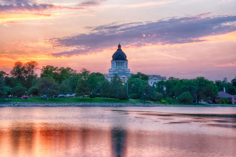 View of the capitol building from Capitol Lake
