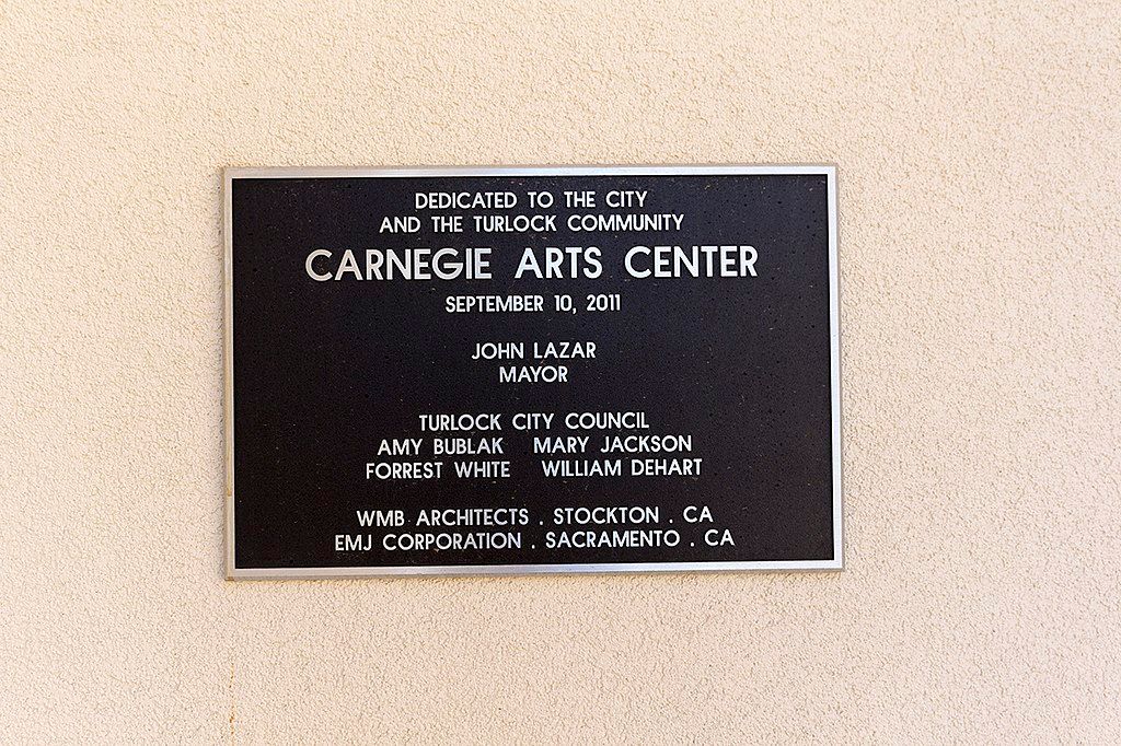 Dedication board at Carnegie Arts Center