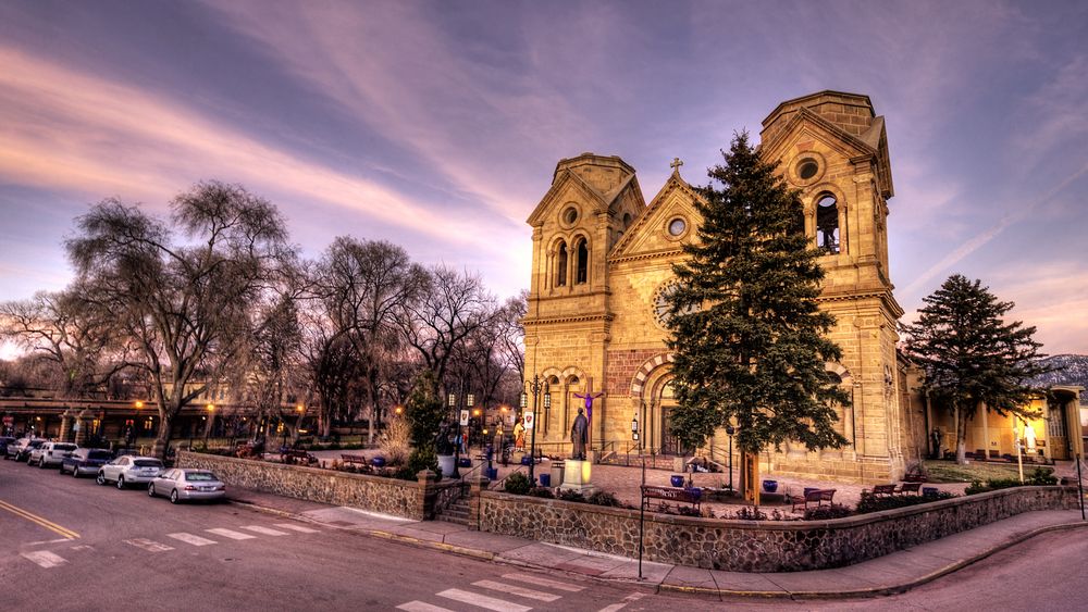 Front view of Cathedral Basilica of St. Francis of Assisi