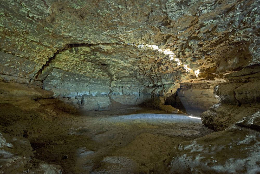 Inside of a cave at Cave-in-Rock State Park