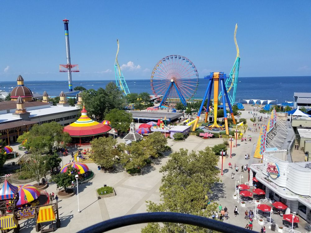 Colorful rides in Cedar Point Amusement Park