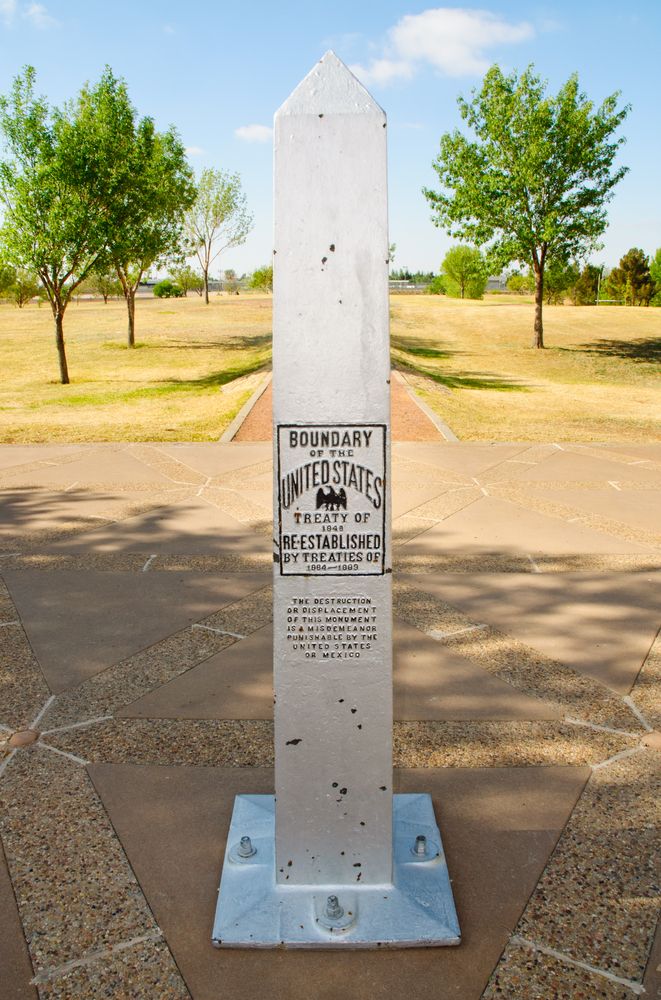 Boundary marker at Chamizal National Memorial