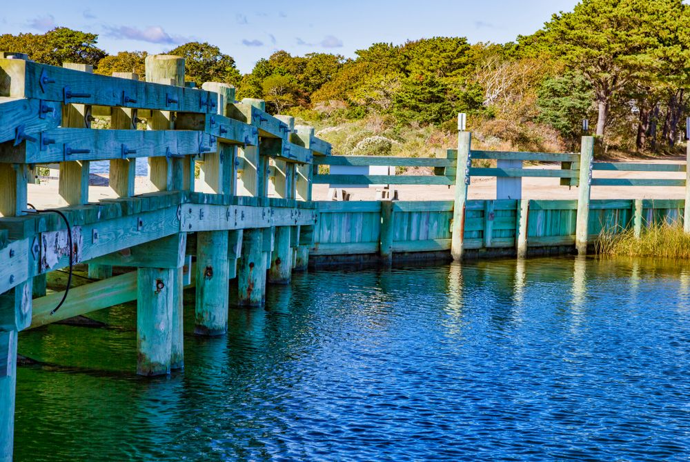 The wooden Chappaquiddick bridge
