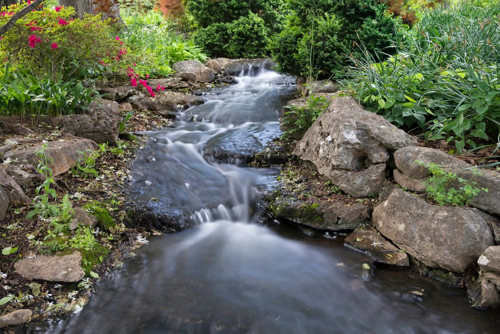 Water flowing through the garden at Cheekwood Estates