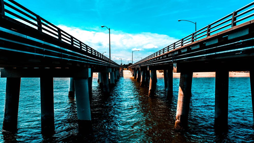 Scenic view of Chesapeake Bay Bridge-Tunnel