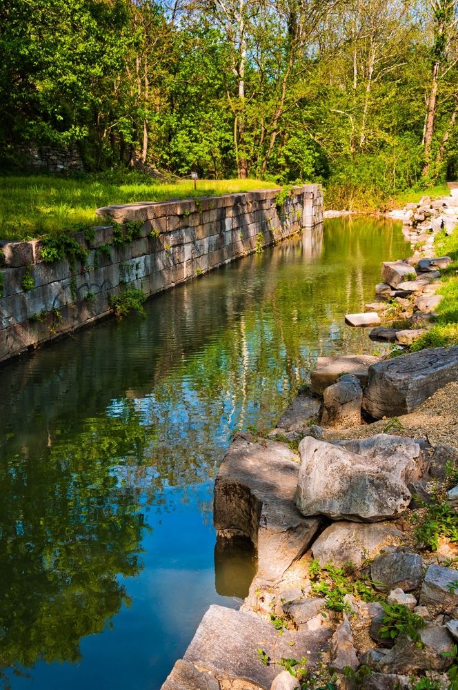 Water flowing through Chesapeake and Ohio Canal