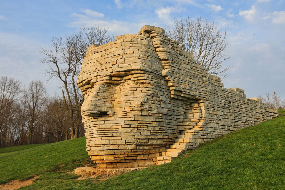 Side view of the Chief Leatherlips Monument