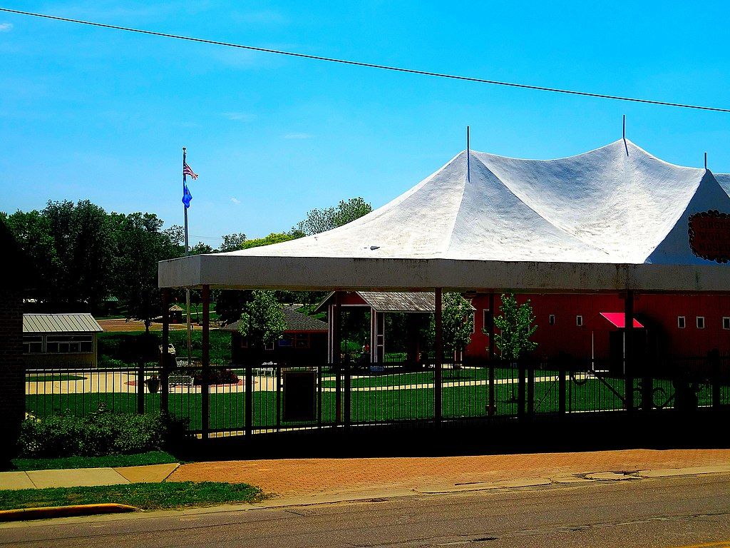 Tents on the entrance of Circus World Museum