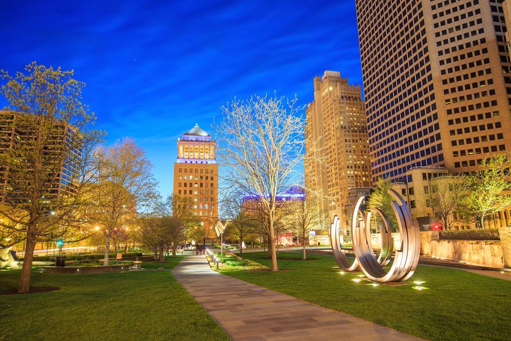Night scene at the Citygarden