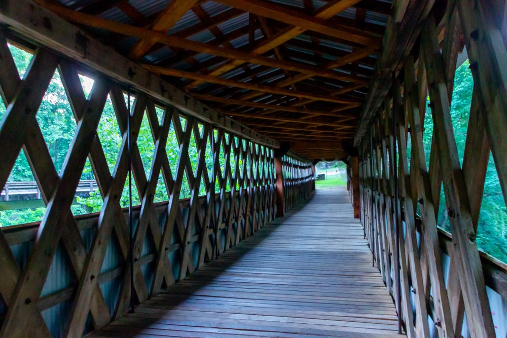 Interior view of Clarkson Covered Bridge