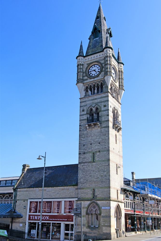 Street view of the Clock Tower in Darlington