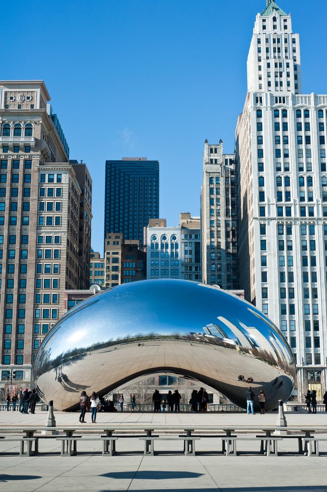 View of Cloud Gate in Millennium Park