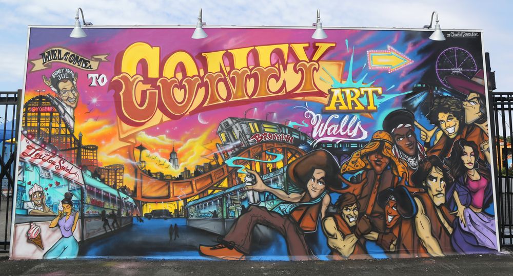 One of the colorful wall of Coney Art Walls