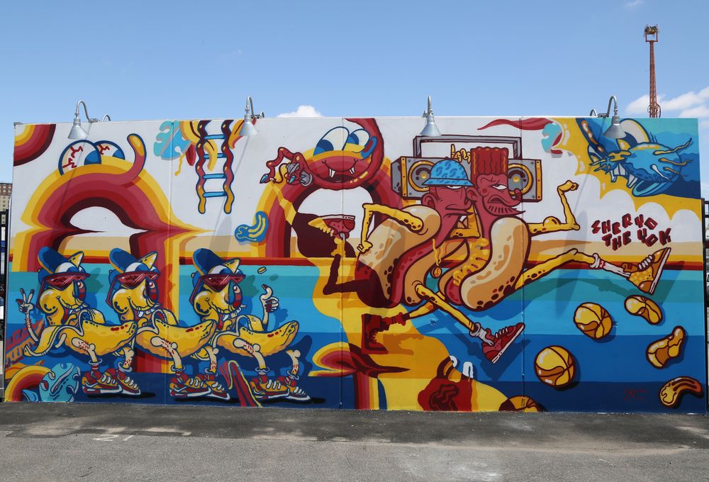 Coloful Coney art wall