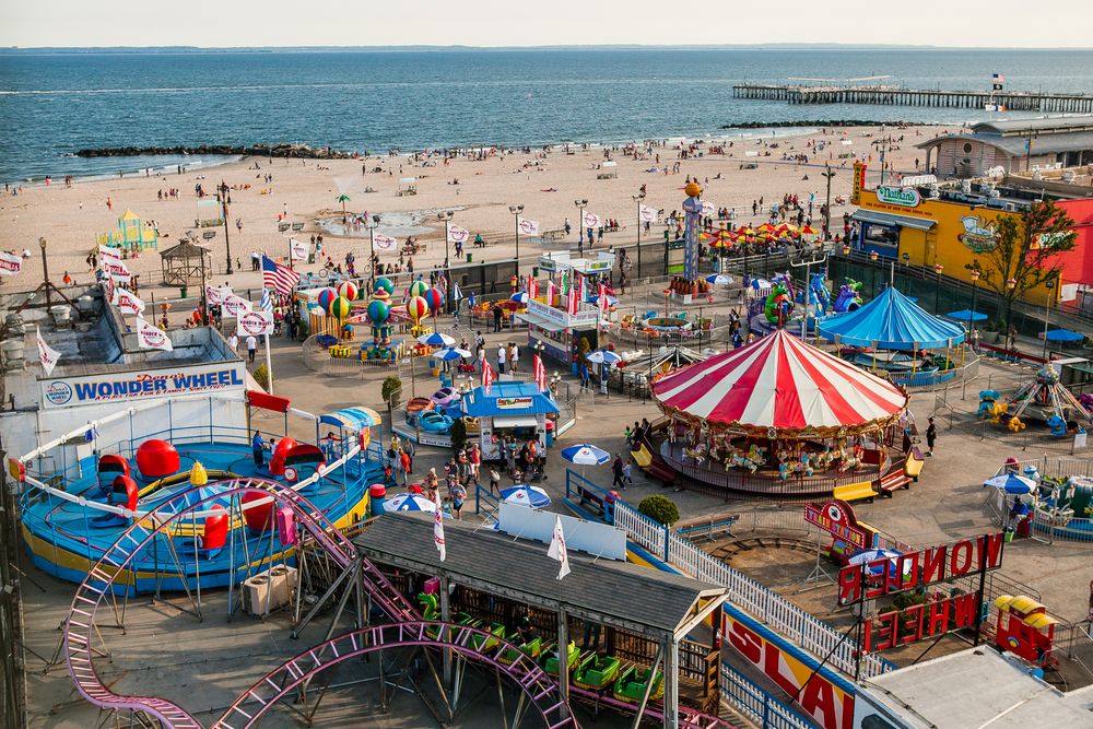 Aerial view of the Coney Island Beach