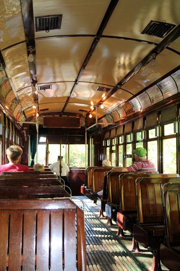 People riding at the Connecticut Trolley Museum