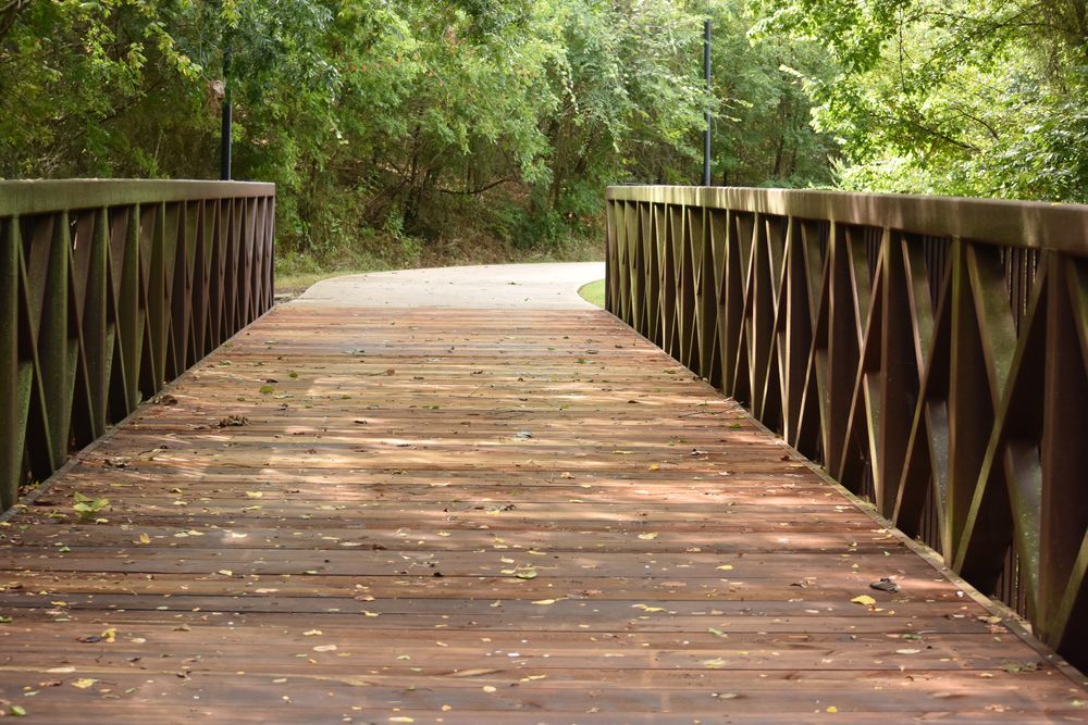 Wooden bridge at Coppell Nature Park