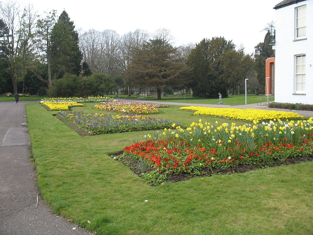 Garden filled with colorful flowers outside the Cork Public Museum