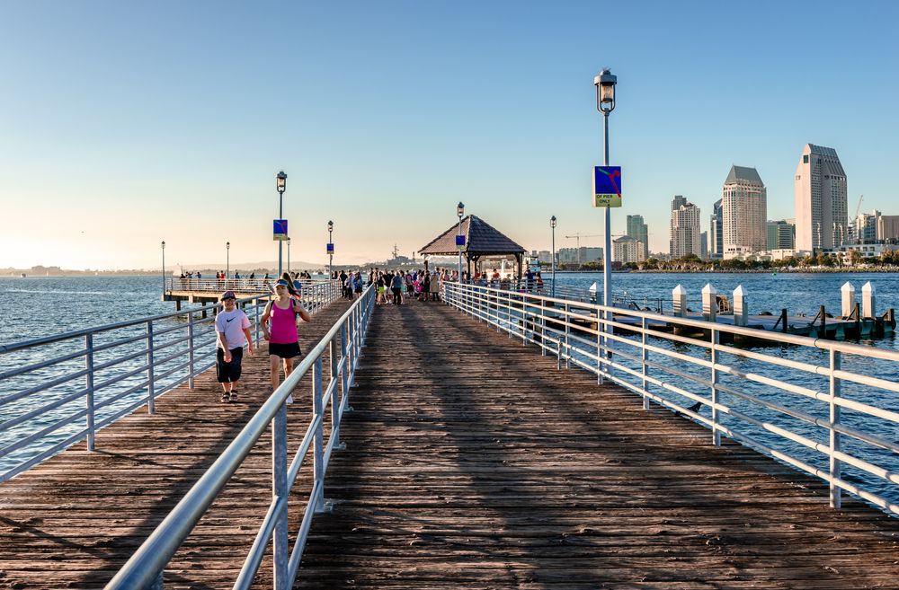 People waiting to board a ferry at Coronado Ferry Landing
