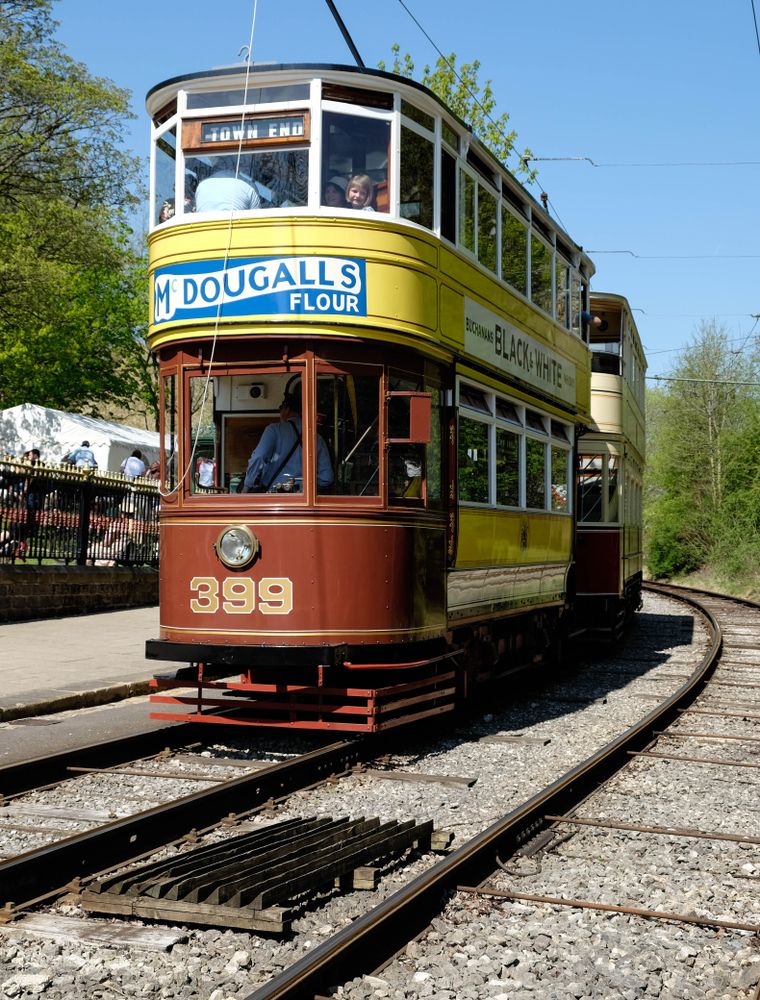 Tram ride in Crich Tramway Village