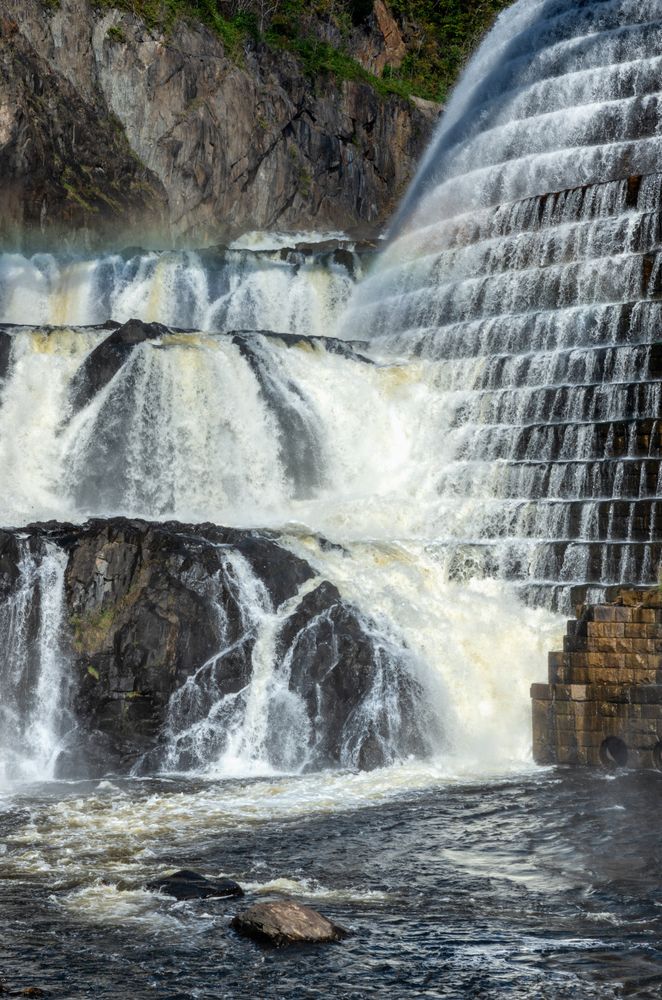 Water gushing through the Croton Gorge Park