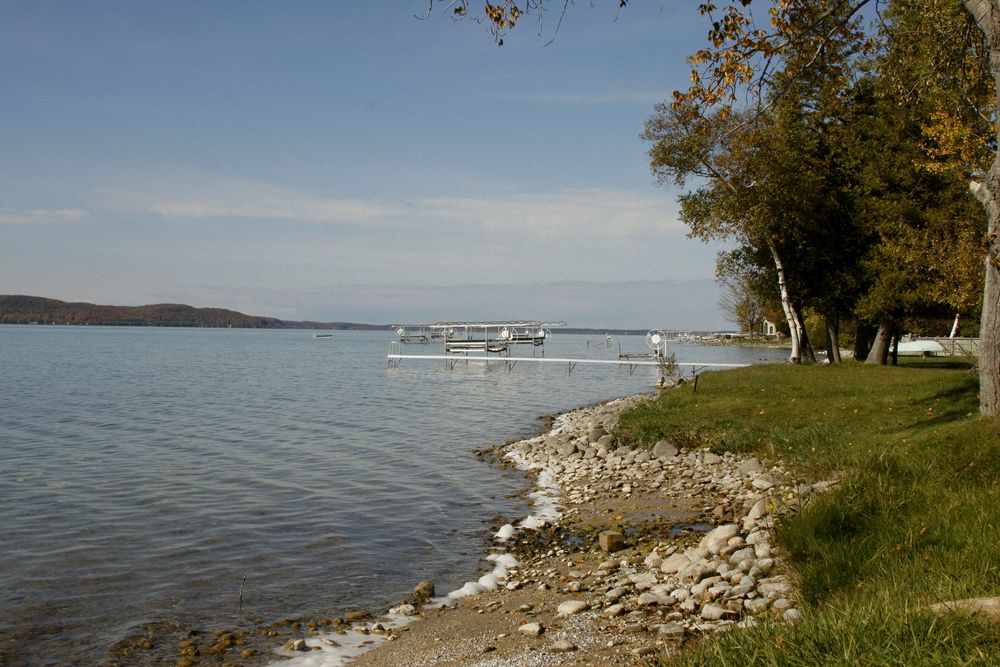 Beach shore at Crystal Lake