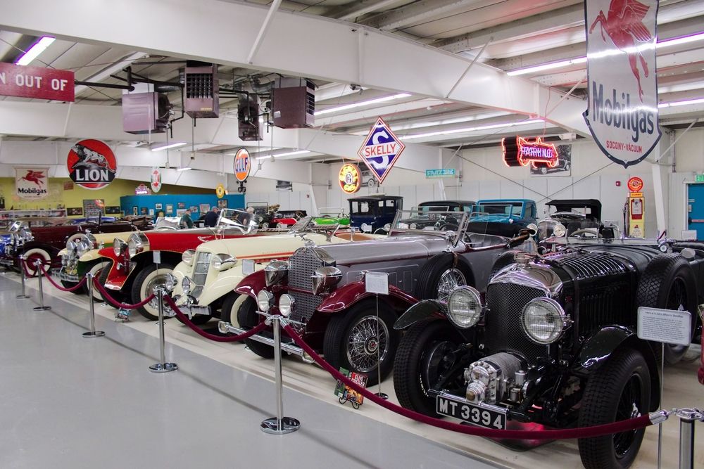 Display of vintage cars at Cussler Museum