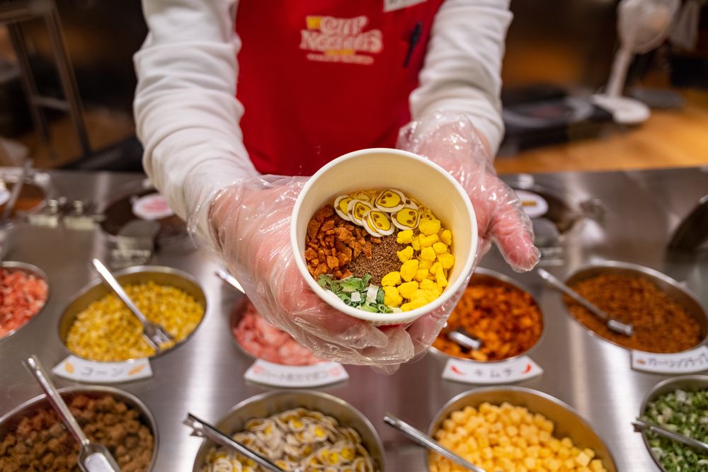 Customized cup noodles at Yokohama Cup Noodles Museum 