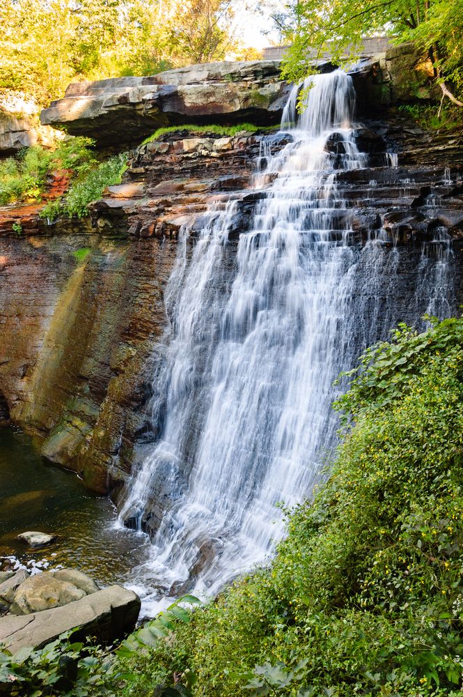 Waterfall at the Cuyahoga Valley National Park in Cleveland